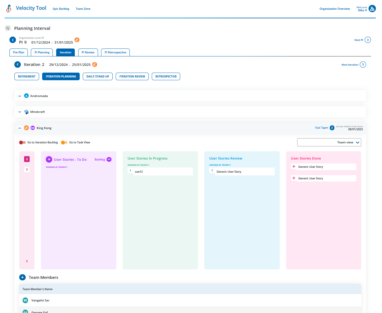 Iteration Planning - Sprint Started - Default View