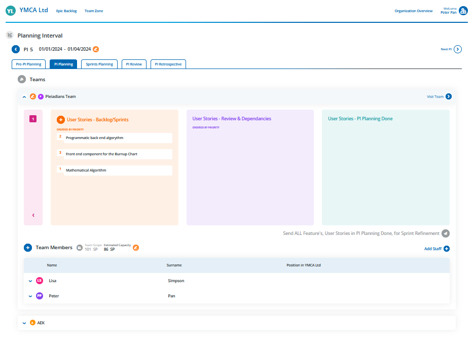 Velocity Tool - Planning Interval